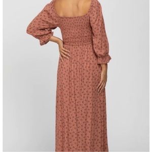 Women’s Pinkblush Mauve Floral Smocked Maxi Dress